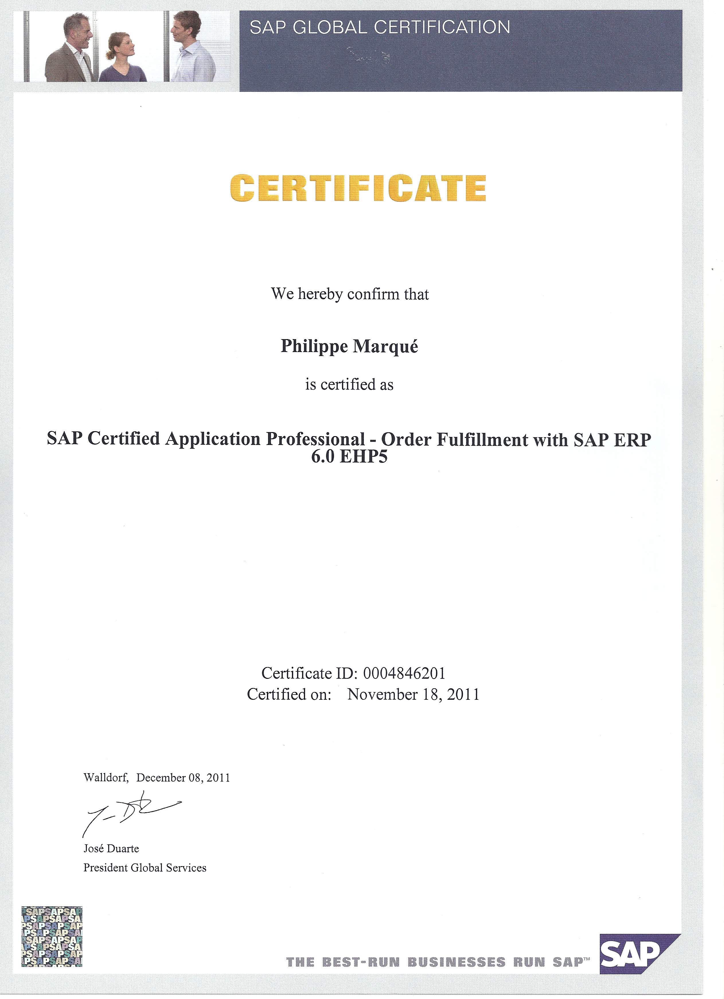 Certified SAP Professional SD